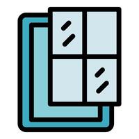 Installing modern double glazed window for energy efficiency vector