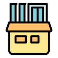 Archive box storing documents and files for safekeeping vector