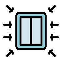 Pressure being exerted on window by multiple arrows, symbolizing external force or stress vector