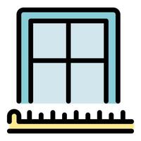 Plastic window installing on house facade, home renovation concept vector