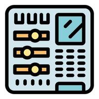 Control panel showing settings and adjustments interface vector