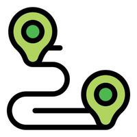 Gps navigation showing route between two locations vector