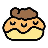 Delicious cartoon cream puff enjoying a moment of peace vector