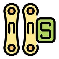 Bike chain connecting showing speed limit icon vector