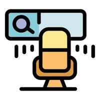 Microphone recording voice search query in search bar vector
