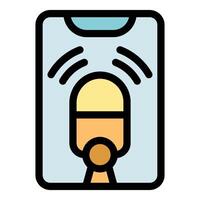 Smartphone recording audio message with microphone icon displayed vector