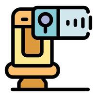 Smartphone recording audio with external microphone on a tripod vector
