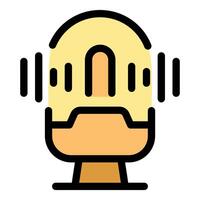 Voice assistant listening and processing sound waves vector