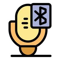 Podcast recording with wireless bluetooth microphone icon vector