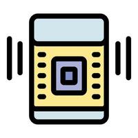 Mobile phone vibrating and ringing with sound waves vector
