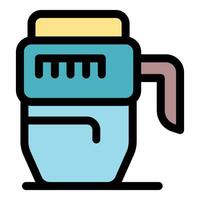 Smart mug keeping coffee warm and fresh with temperature display vector