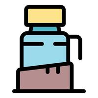 Water cooler being used for refreshing drinks in office or home vector