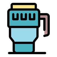 Smart thermo mug keeping coffee warm and connected to the web vector
