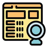 Webcam connecting to website control panel for call or live streaming vector