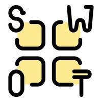 Swot analysis chart representing strengths, weaknesses, opportunities, threats vector