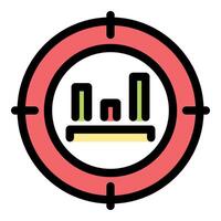 Targeting business graph representing financial achievement and success vector