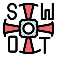 Swot analysis process for evaluating business opportunities vector