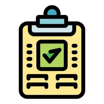 Clipboard with checkmark icon symbolizing task completion, project success, or goal achievement vector
