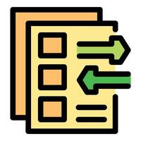Data transferring between documents with progress bar and checkboxes vector