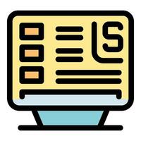 Online survey on computer screen showing customer satisfaction vector
