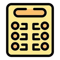 Electronic calculator icon showing calculating operation vector