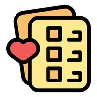 Favorite contact list with heart icon showing closest friends vector