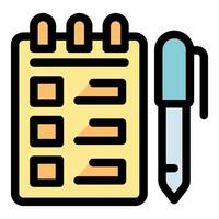 Notepad and pen representing planning and organization vector