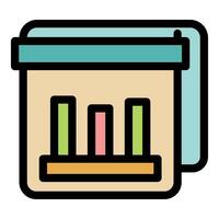 Folder with analytics, statistics and data analysis icon showing business performance vector