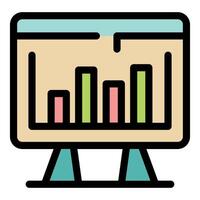 Presentation board showing growing bar chart analytics vector