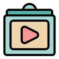 player interface showing play button for multimedia content vector