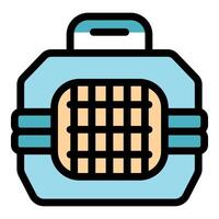 Light blue pet carrier protecting small animals during trips vector