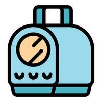Portable pet carrier protecting small animal during travel vector