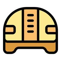 Yellow hard hat protecting head from falling objects ensuring workplace safety vector