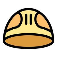 Yellow construction helmet protecting head from falling objects vector