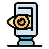 Eye scanner identifying person through biometric recognition vector