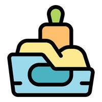 Carrot growing in a hydroponic system icon representing modern agriculture vector