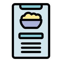 Online food delivery app showing meal description on smartphone vector