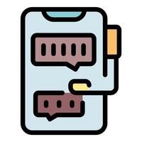 Smartphone showing chat bubbles exchanging messages vector