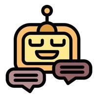 Chatbot answering questions with speech bubbles showing chatting vector