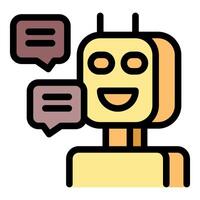 Chatbot answering questions with speech bubbles displaying information vector