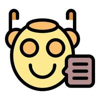 Chatbot showing happy chat message icon illustration vector