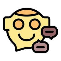 Chatbot answering questions with speech bubbles displaying text vector