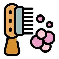 Cleaning brush with soap bubbles creating hygiene and freshness vector