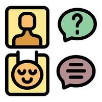 Online chatting with question mark and reply, digital communication concept vector
