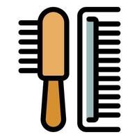 Pet grooming tools, comb and brush for cats and dogs care vector