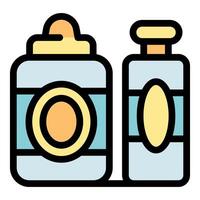Cosmetic packaging showing moisturizing cream and lotion bottles for skincare routine vector