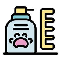 Pet shampoo bottle and comb for grooming, promoting animal hygiene vector