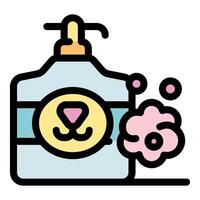 Dog shampoo bottle with pump and foam for pet hygiene vector