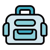 Modern laptop bag protecting portable computer during travel vector