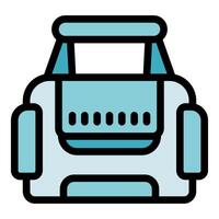 Portable printer creating digital documents with modern technology vector